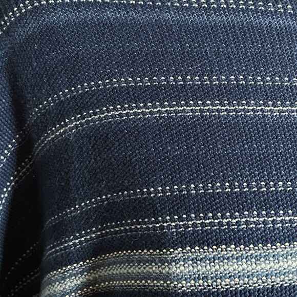 Ralph Lauren Chaps Sz 1X Womens Sweater Navy Tribal Stripe 3/4 Sleeve Aztec Boho - Picture 9 of 9